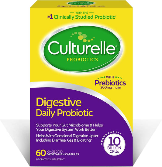 Culturelle Daily Probiotic Capsules - 60 Count for Digestive Health Support