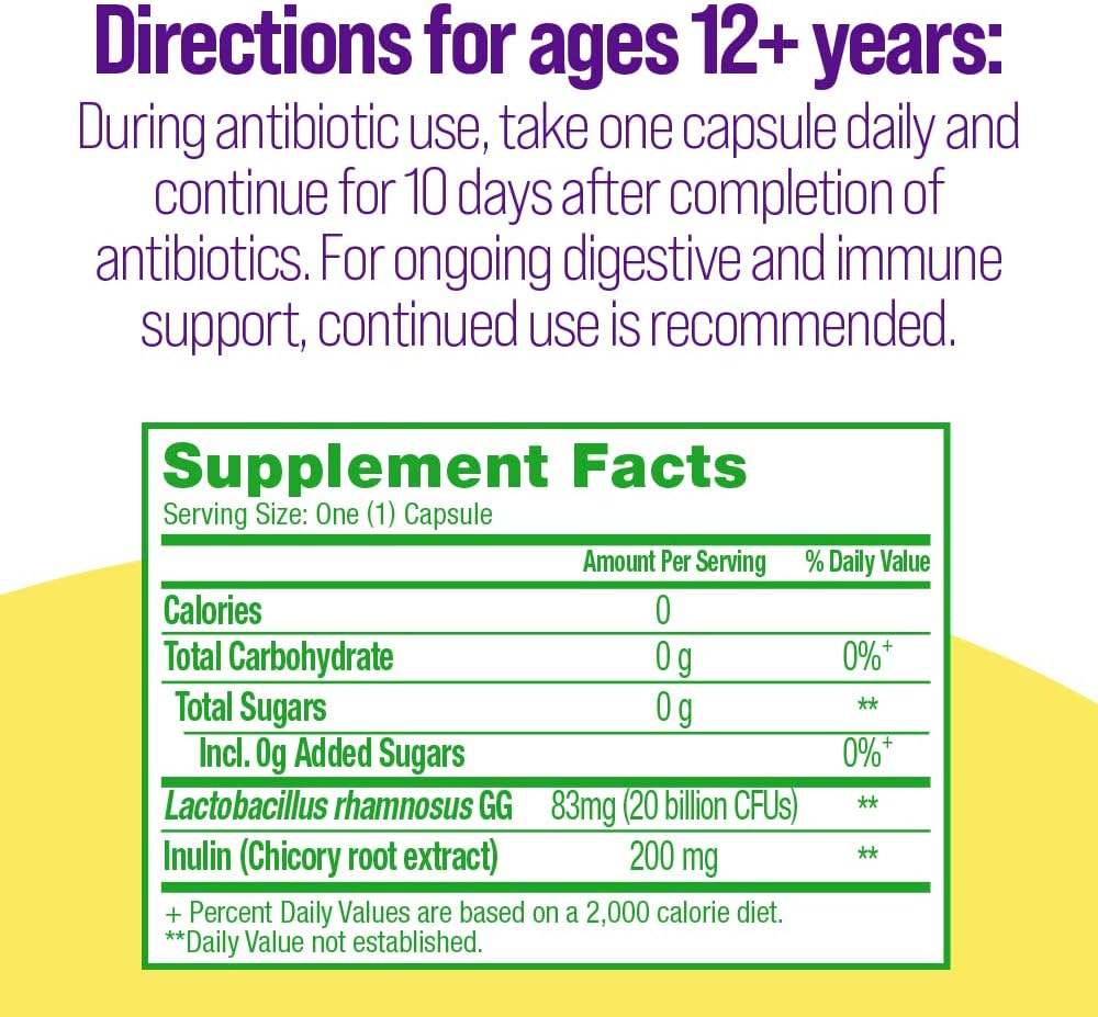 Culturelle Probiotics Ultimate Balance - 20 Count Capsules for Antibiotic Use, Restore Good Bacteria & Boost Immune System