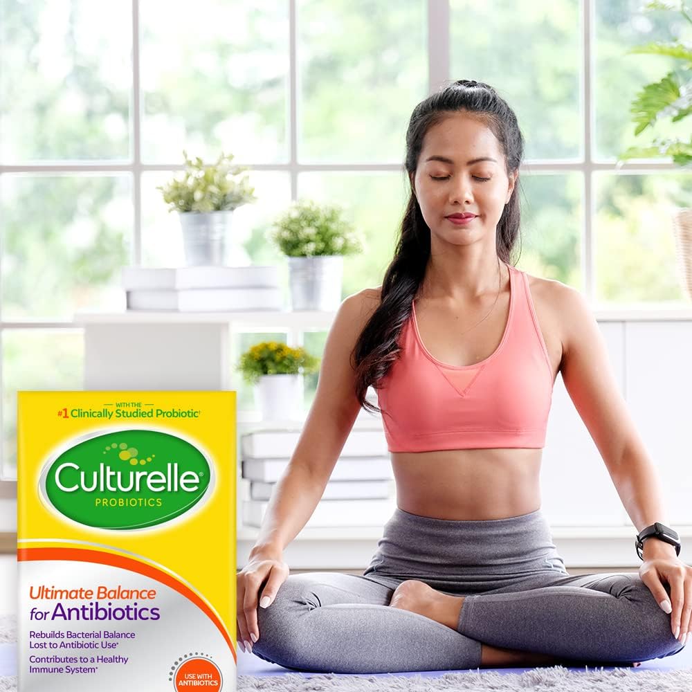 Culturelle Probiotics Ultimate Balance - 20 Count Capsules for Antibiotic Use, Restore Good Bacteria & Boost Immune System