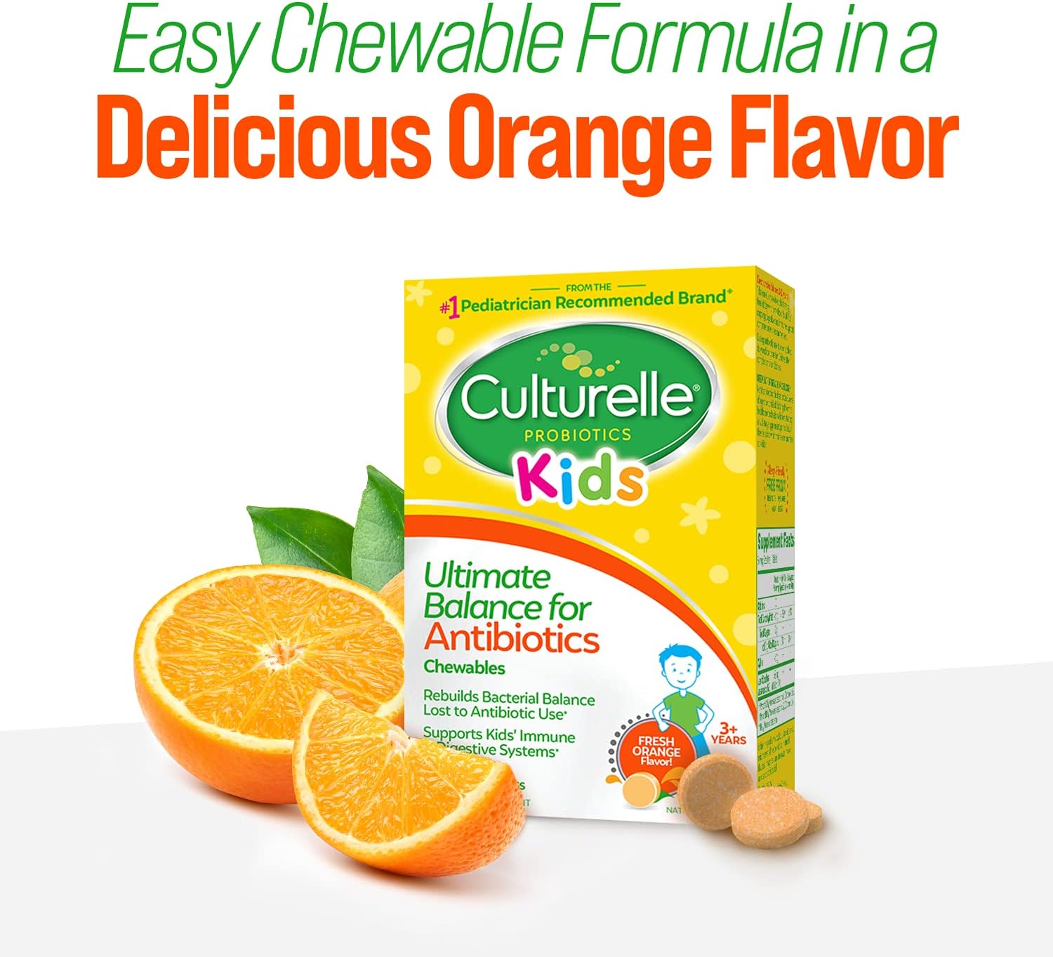 Culturelle Probiotics Ultimate Balance for Kids Ages 3+ - 20 Count Orange Probiotics - Supports Healthy Immune System & Restores Good Bacteria After Antibiotics