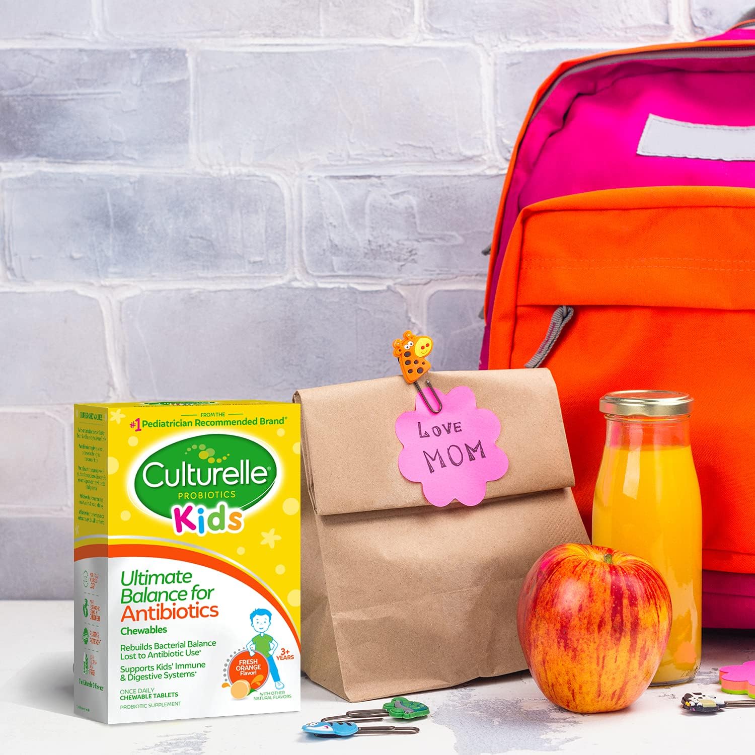 Culturelle Probiotics Ultimate Balance for Kids Ages 3+ - 20 Count Orange Probiotics - Supports Healthy Immune System & Restores Good Bacteria After Antibiotics