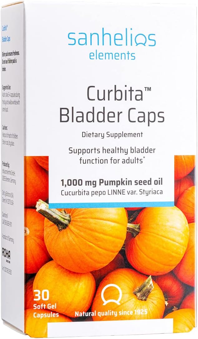 Curbita Bladder Caps: Pumpkin Seed Oil 1,000mg - Healthy Bladder Support for Men & Women - Non-GMO, Sugar-Free, Preservative-Free - 30 Softgels