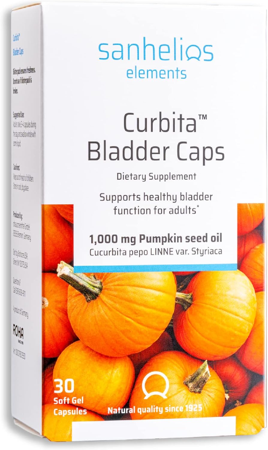 Curbita Bladder Caps Pumpkin Seed Oil 1,000mg - Support Healthy Bladder Function - Men & Women - Non-GMO, Sugar-Free, Preservative-Free - 30 Softgel Capsules