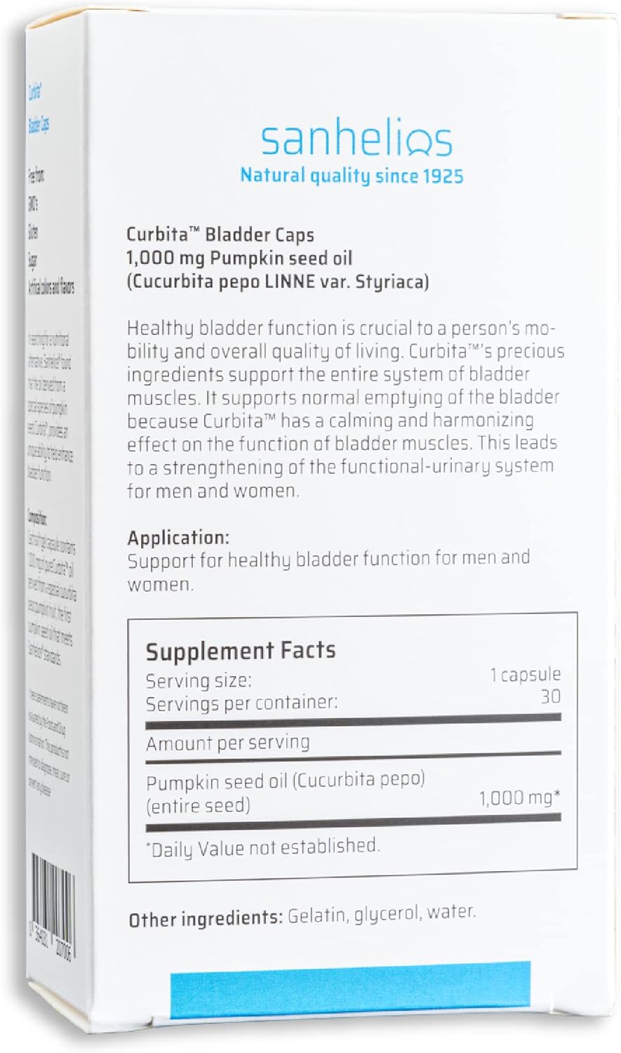 Curbita Bladder Caps Pumpkin Seed Oil 1,000mg - Support Healthy Bladder Function - Men & Women - Non-GMO, Sugar-Free, Preservative-Free - 30 Softgel Capsules