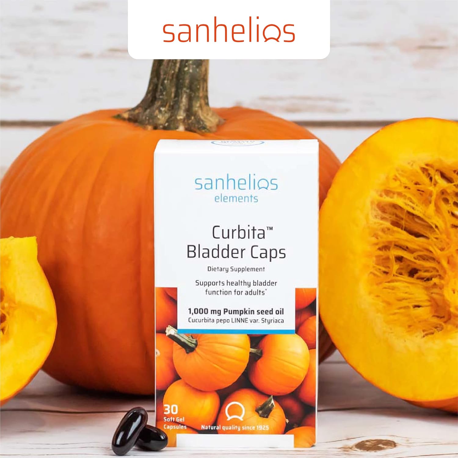 Curbita Bladder Caps Pumpkin Seed Oil 1,000mg - Support Healthy Bladder Function - Men & Women - Non-GMO, Sugar-Free, Preservative-Free - 30 Softgel Capsules