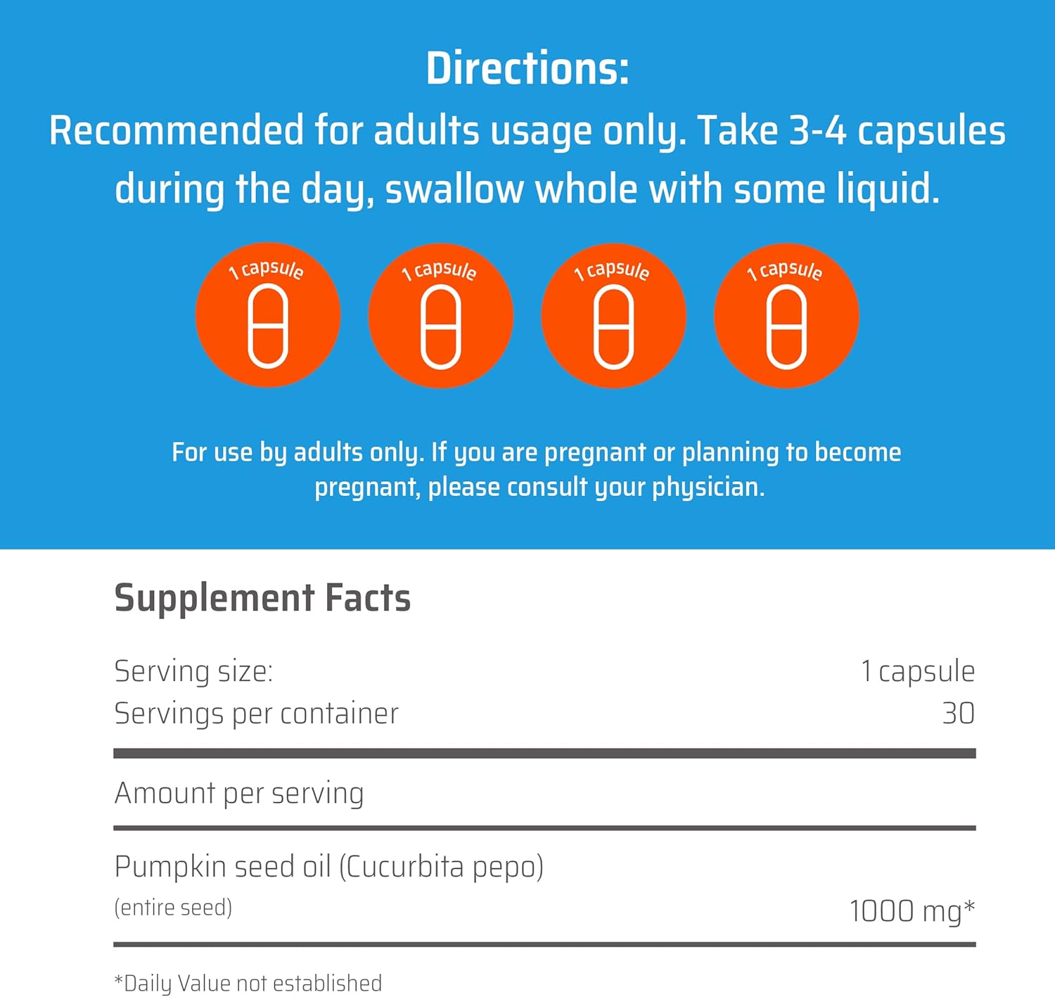 Curbita Bladder Caps Pumpkin Seed Oil 1,000mg - Support Healthy Bladder Function - Men & Women - Non-GMO, Sugar-Free, Preservative-Free - 30 Softgel Capsules