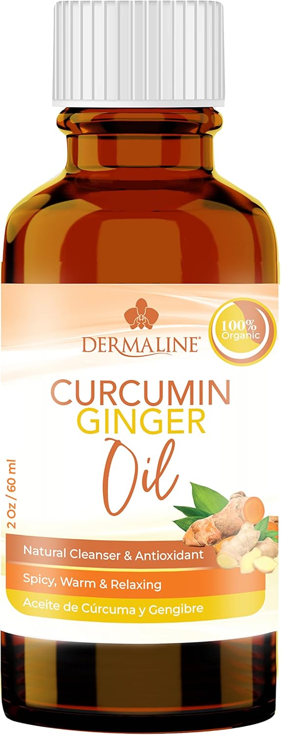 Curcumin and Ginger Infused Dermaline Oil for Skin Care and Wellness
