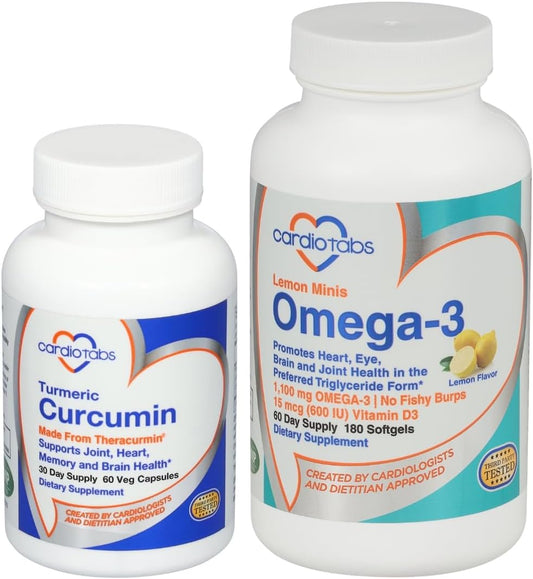 Curcumin and Omega-3 Lemon Minis for Mental Health - CardioTabs Pack