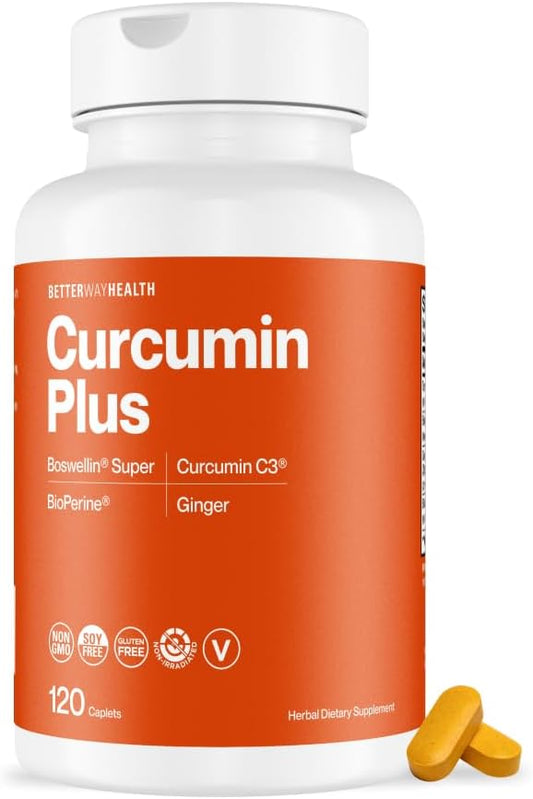 Curcumin Plus with Boswellin, BioPerine, and Ginger - 120 Caplets