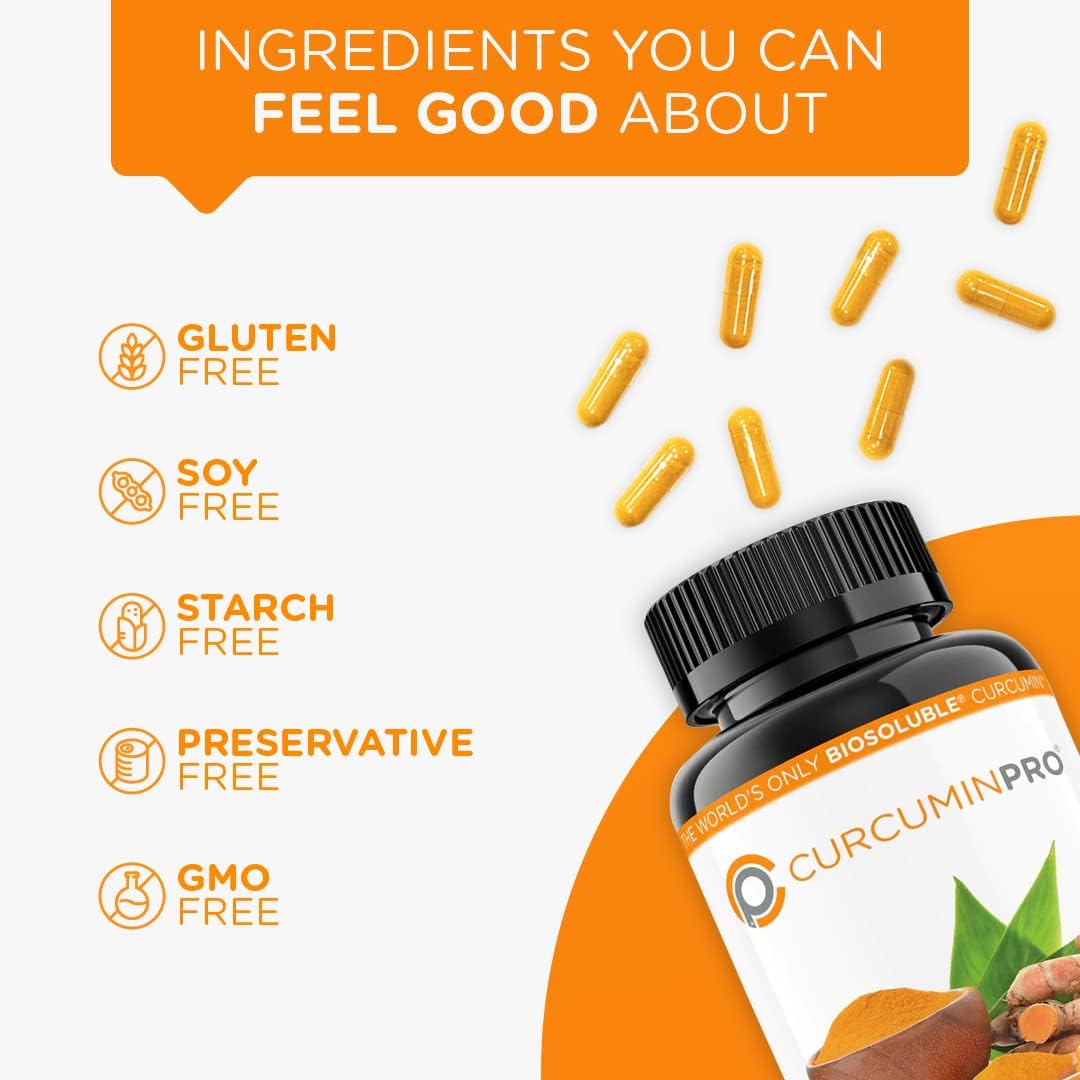 CurcuminPro Complete Capsules - Guaranteed Relief with Protein-Powered Formulation for Increased Absorption (60 Count)