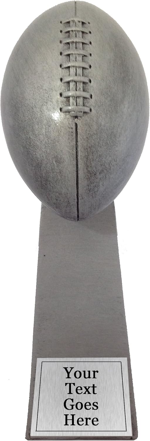 Customizable Silver Football Champion Tower Trophy with Personalized Engraving - Fantasy Football Prize