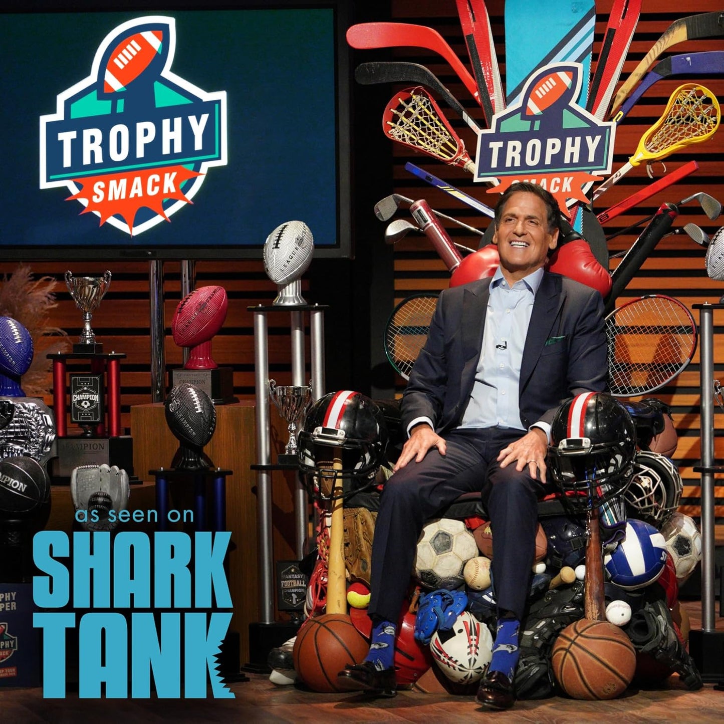Customizable TrophySmack Perpetual Fantasy Football Trophy with Free Engraving for Up to 19 Years of Past Winners - Award-Winning Championship Trophy