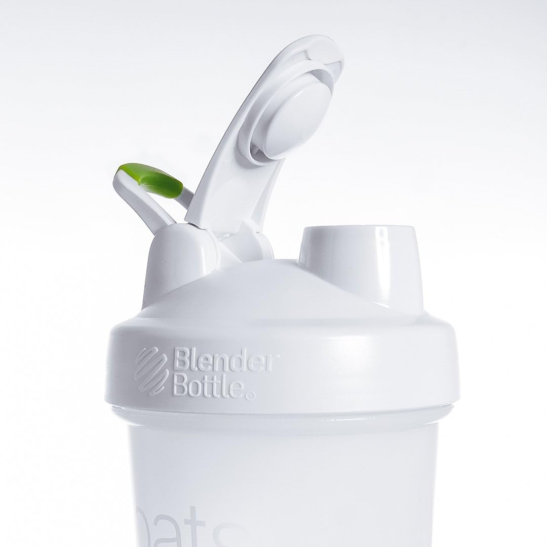 Customized 20-Ounce Oats Overnight BlenderBottle for Overnight Oats - No Whisk Ball - Milk Fill Line - Clear/White/Green
