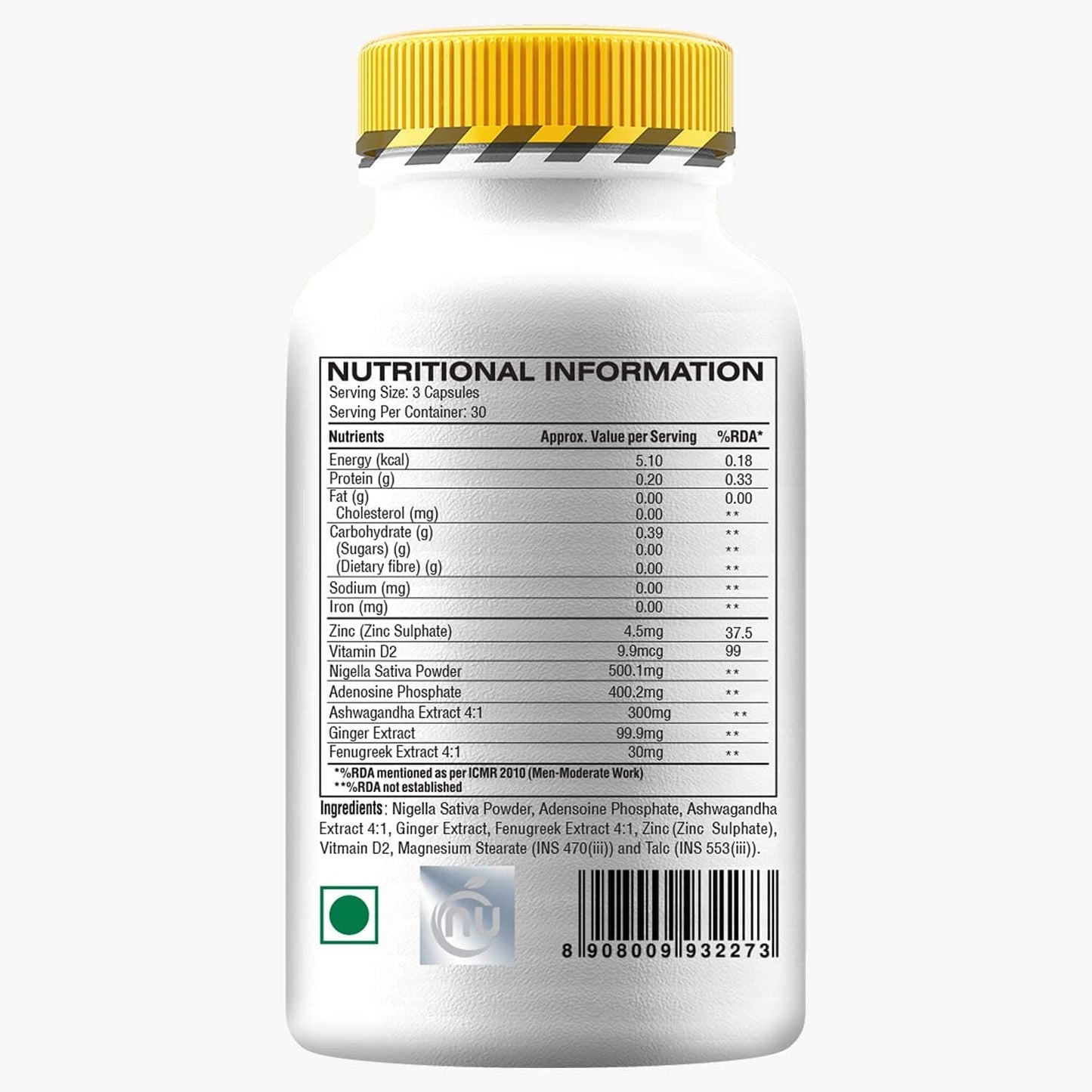Cutting & Lean Muscle Supplement - 90 Capsules - Natural Alternative