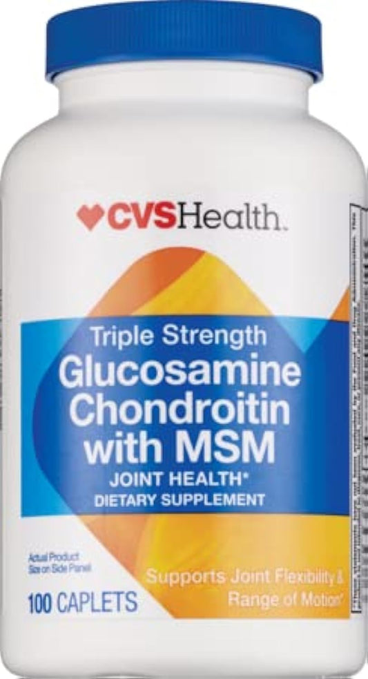 CVS Health Triple Strength Glucosamine Chondroitin with MSM - 100 Tablets