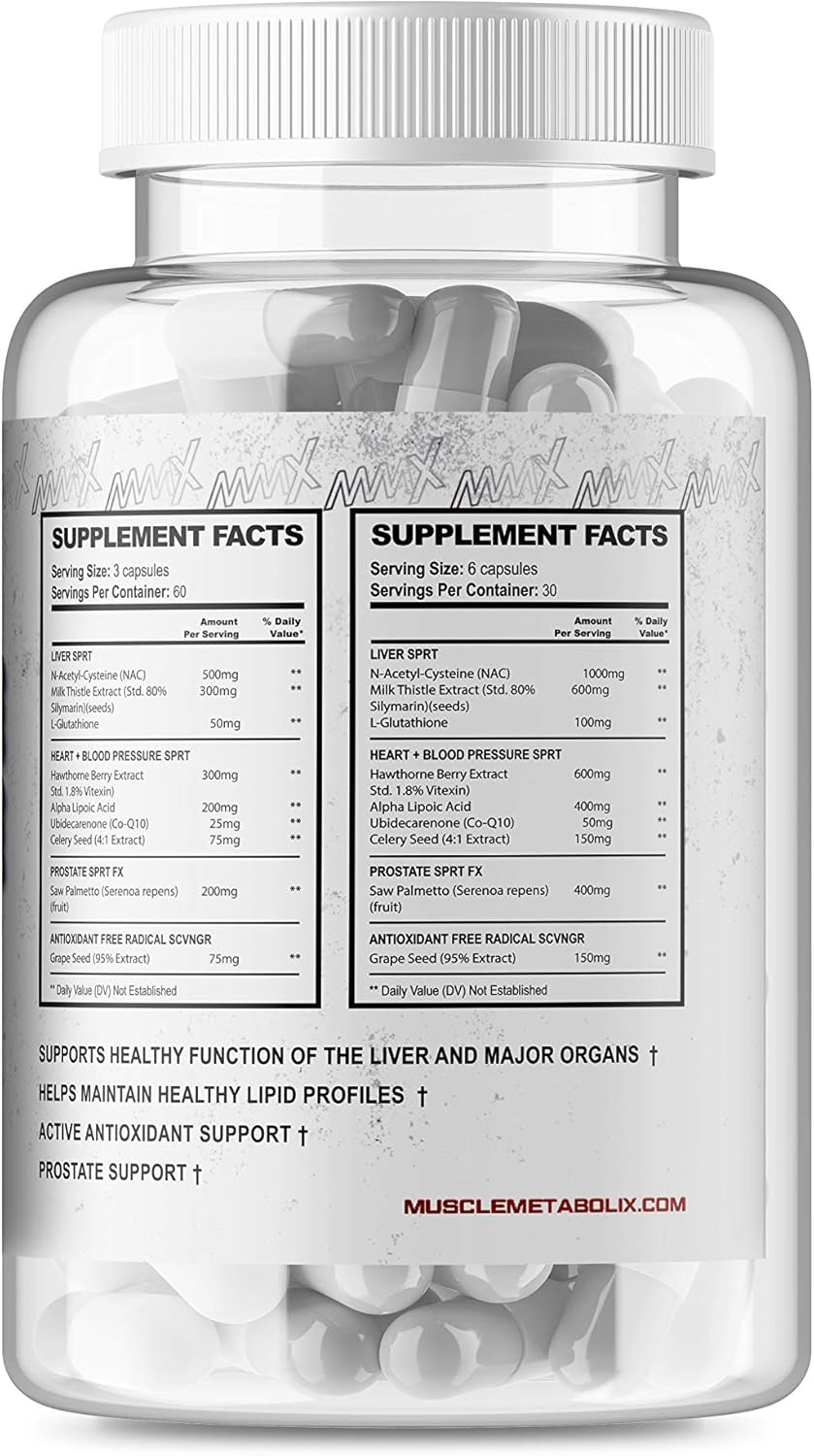 Cycle Support Supplement for Men | Liver & Organ Defense | Prostate & Antioxidant Support | Grape Seed Extract | 180 Capsules