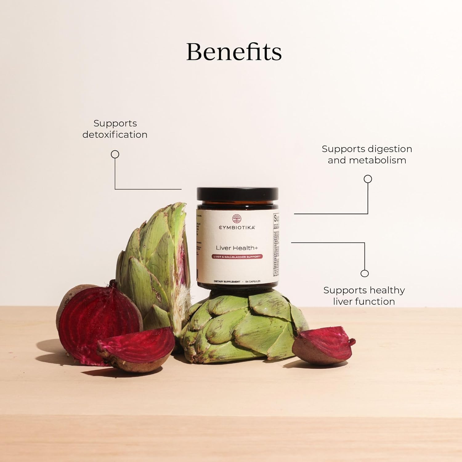 CYMBIOTIKA Liver Support Supplement - Vitamins & Herbs for Health, Cleanse, Repair - Boosts Metabolism, Digestion - Gluten Free, Vegan, Plant Based, Non GMO - 84 Capsules, 28 Servings