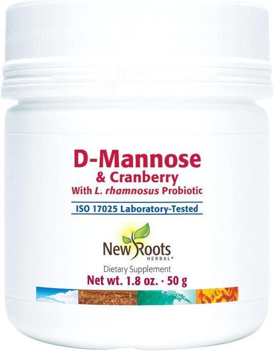 D-Mannose & Cranberry with Probiotic for Urinary Tract Health (50g) by New Roots Herbal