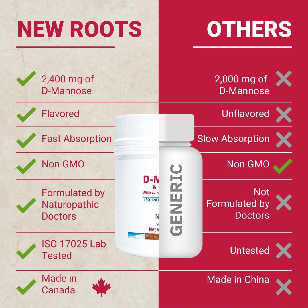 D-Mannose & Cranberry with Probiotic for Urinary Tract Health (50g) by New Roots Herbal