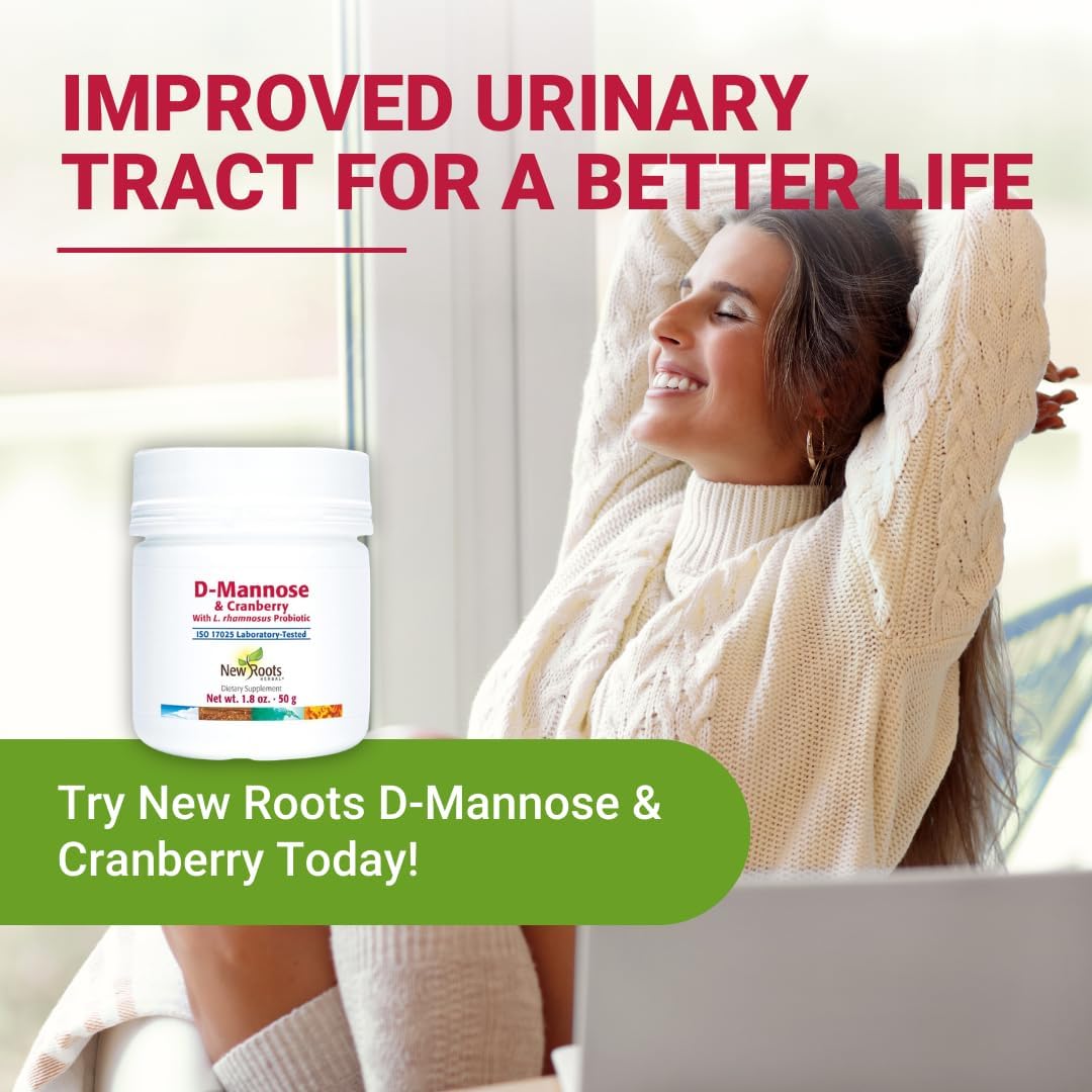 D-Mannose & Cranberry with Probiotic for Urinary Tract Health (50g) by New Roots Herbal