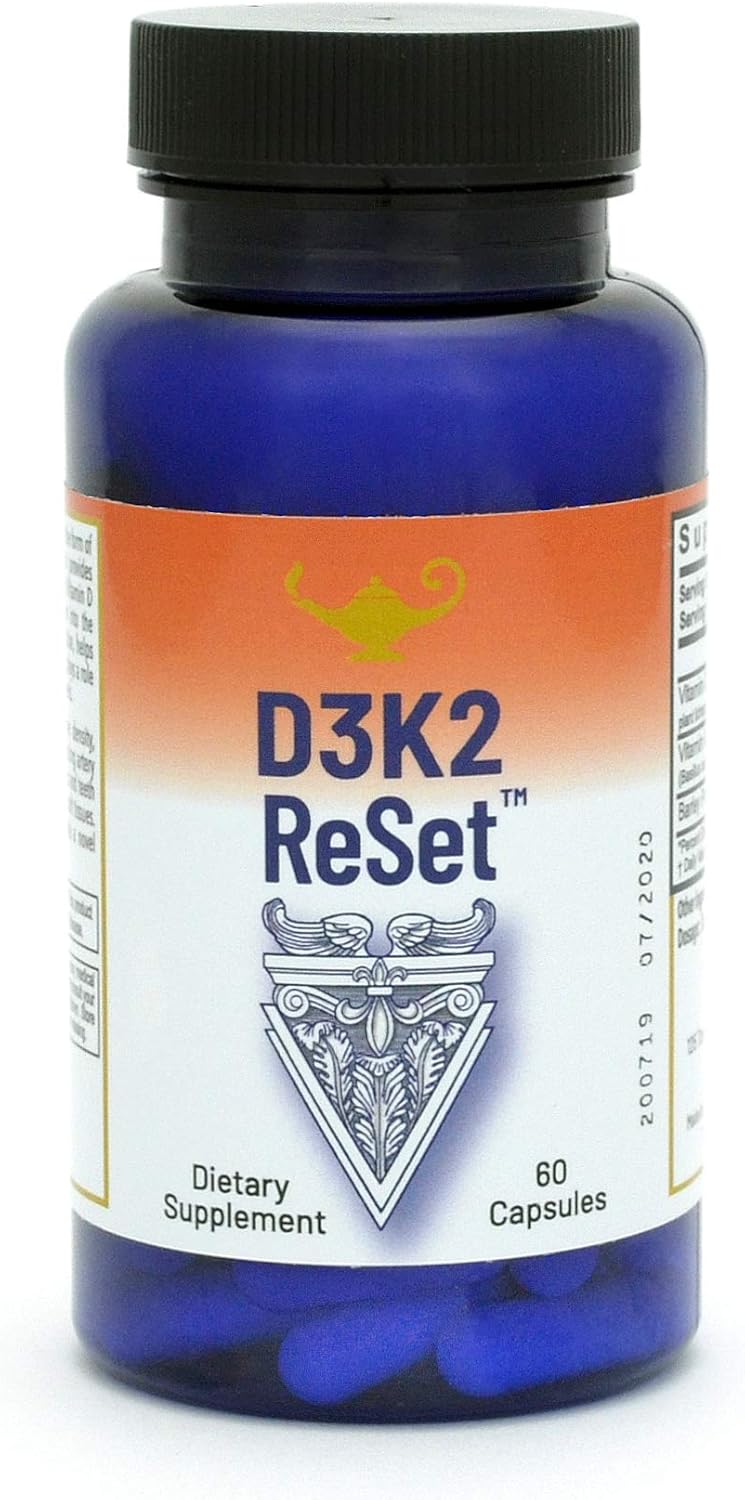 D3K2 Reset 4,000 IU Vitamin D3 and 100mcg K2 Supplement - 60 Capsules by RnA ReSet