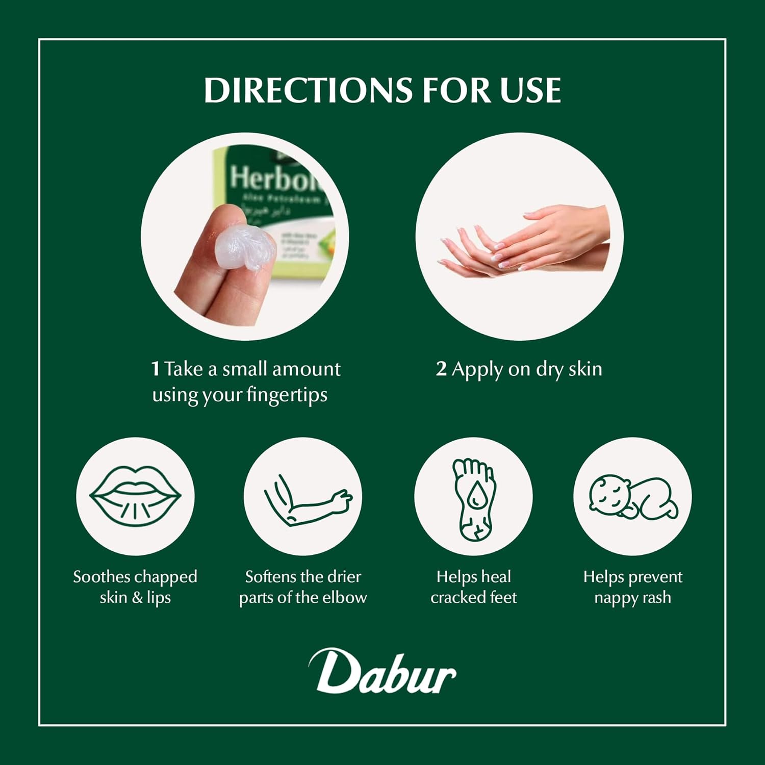 Dabur Herbolene Aloe Vera Gel Petroleum Jelly with Vitamin E - Deep Moisturization for Sensitive Skin - Nourishing Hydration - 425 ML (2 Pack)