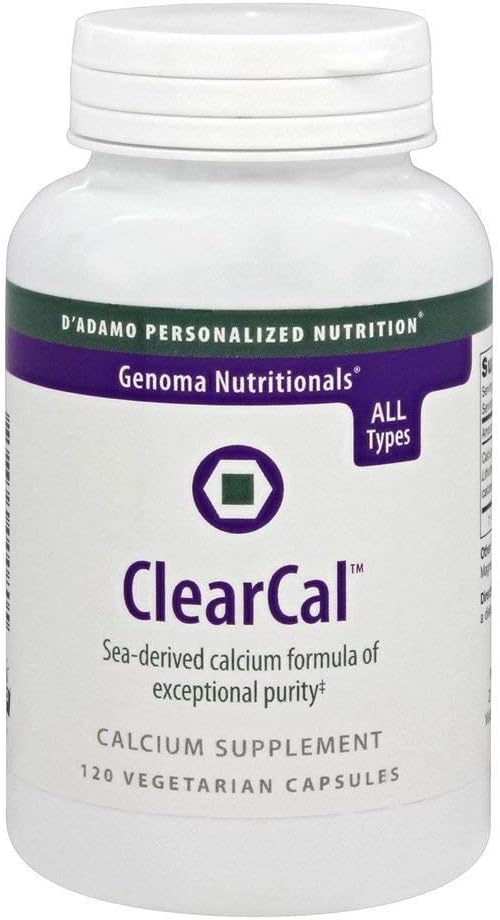 D'Adamo ClearCal 120 Vegetable Capsules for Personalized Nutrition and Bone Health Support