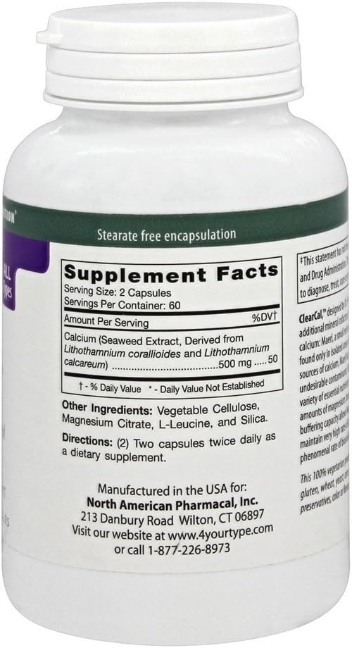 D'Adamo ClearCal 120 Vegetable Capsules for Personalized Nutrition and Bone Health Support