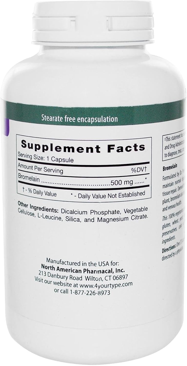 D'Adamo Nutrition Bromelain Supplement 180 Capsules - Personalized Nutrition