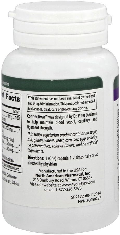 D'Adamo Personalized Nutrition Connectivar - 60 Vegetarian Capsules