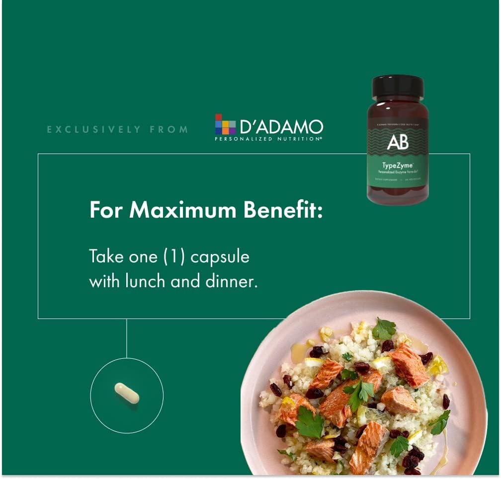 D'Adamo TypeZyme Digestive Enzyme for Blood Type AB - Personalized Nutrition