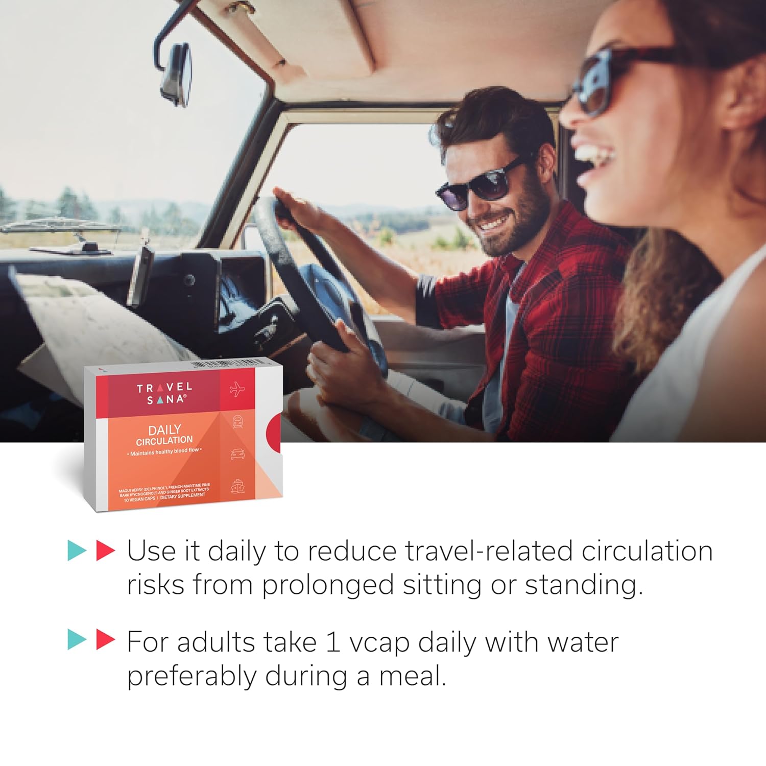 Daily Circulation Supplement for Inflammatory Response with Maqui Berry & Pine Bark Extracts - Antioxidant & Blood Flow Support - 10 Day Supply