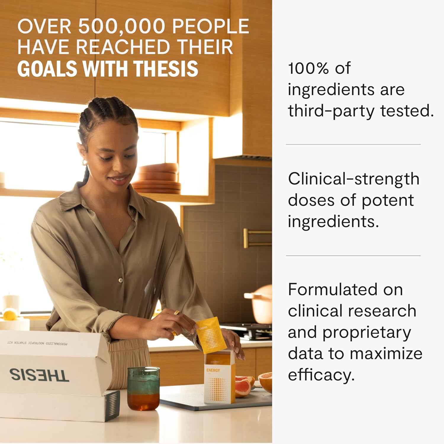 Daily Energy & Focus Supplements with Choline, L Tyrosine, Teacrine - Nootropic Brain Support (24 Servings)