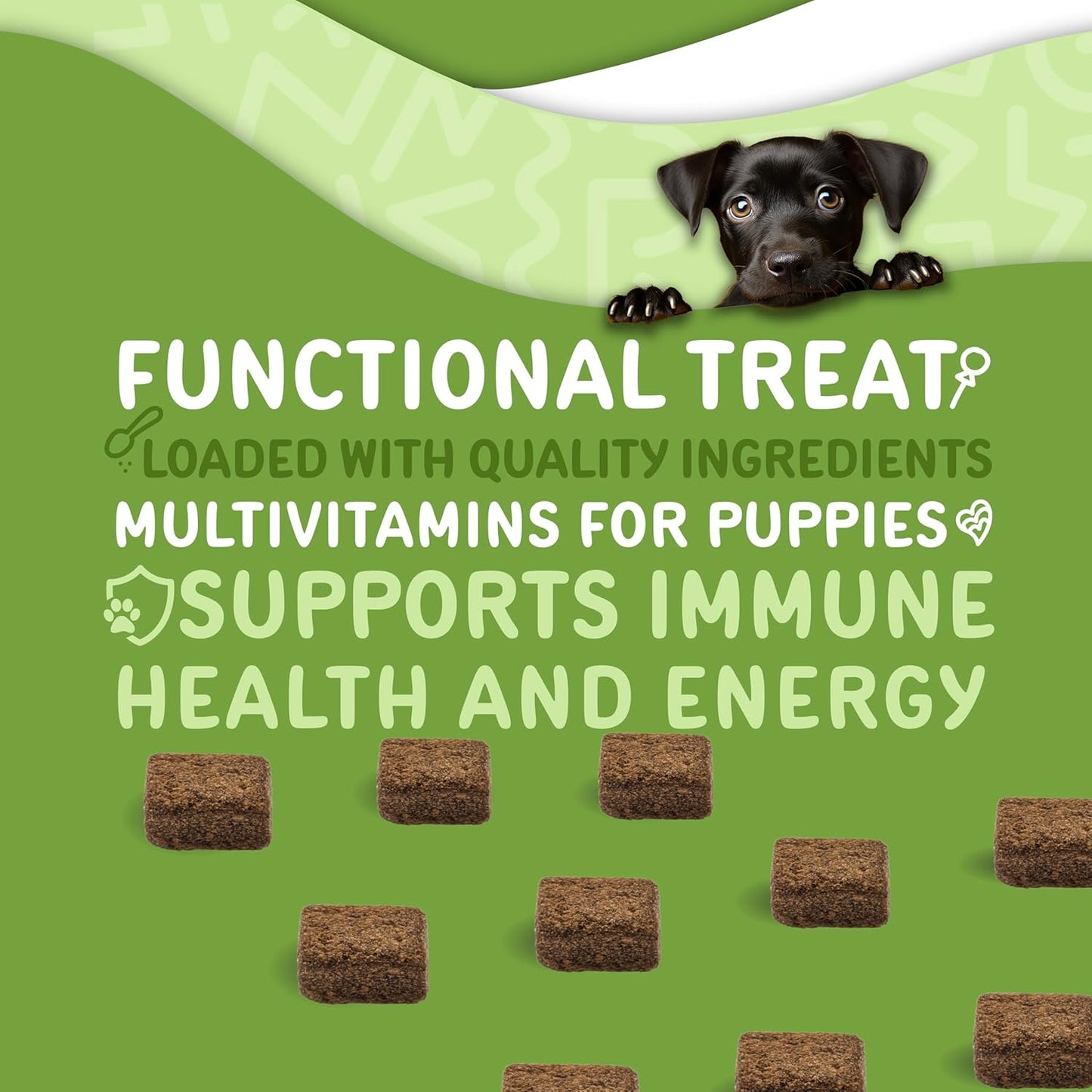 Daily Essentials Puppy Treats for Small or Large Breeds - Full-Spectrum Functional Supplements for Dogs - Includes Vitamins and Minerals - 60 Chews