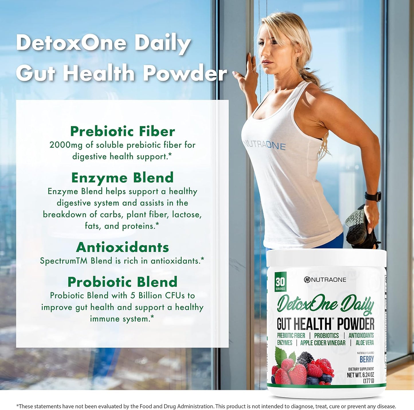 Daily Gut Health Powder for Slimming Formula | Detox Cleanse Supports Digestive Function | Promotes Detoxification, Boosts Energy & Nutrient Absorption