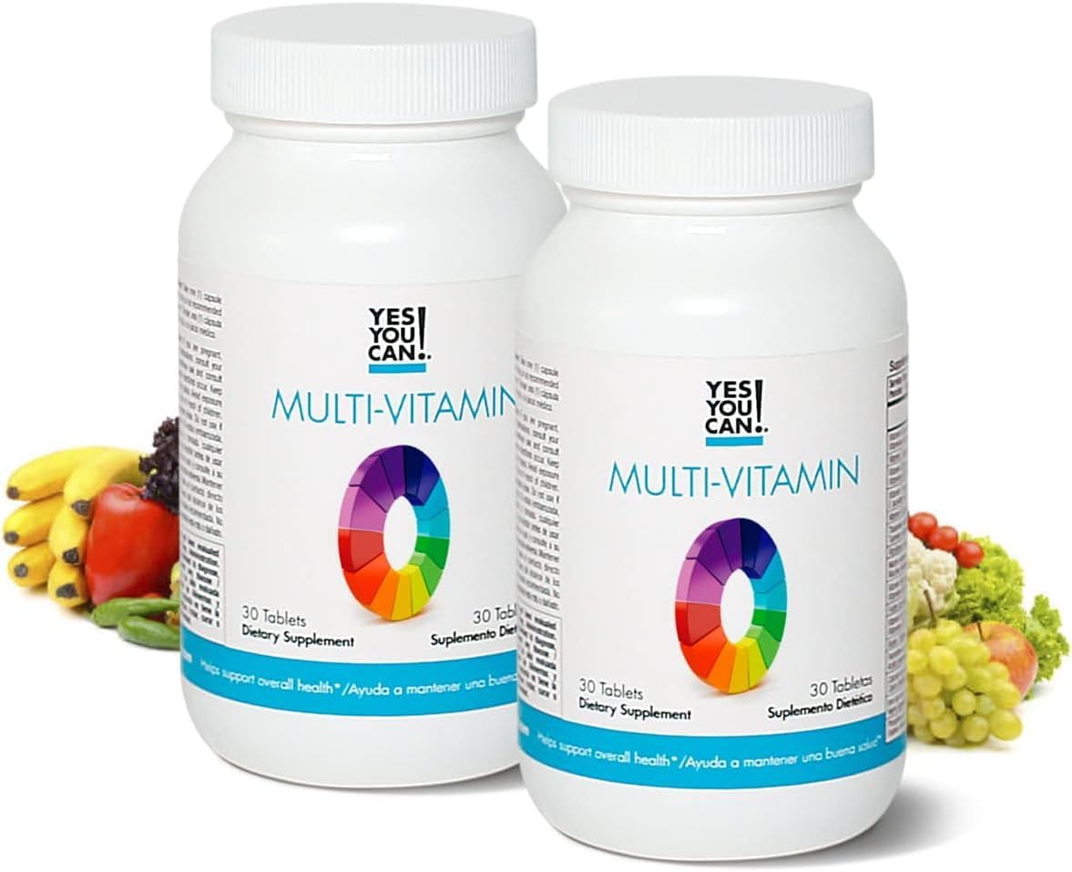 Daily Multivitamins for Men and Women - Boost Overall Health with Antioxidants, Vitamin A, B, C & E - 30 Tablets (2 Pack)