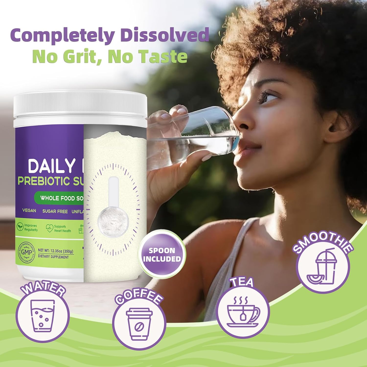 Daily Nature Target Soluble Prebiotic Fiber Powder - High Fiber Gut Health Supplement for Digestive Regularity, Gluten & Sugar Free, Keto Friendly - 70 Servings