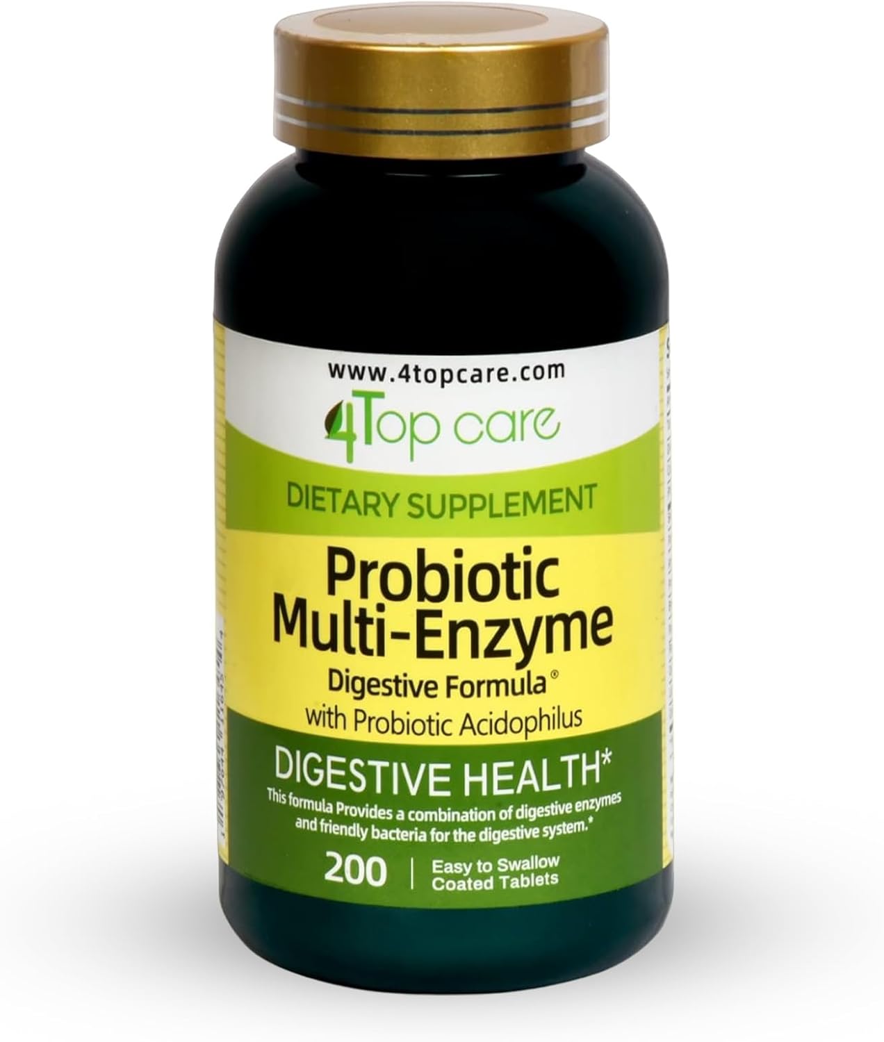 Daily Probiotic Multi-Enzyme Supplement with Acidophilus for Digestive Health - 200 Tablets for Men & Women - Support Weight Management & Gut Health