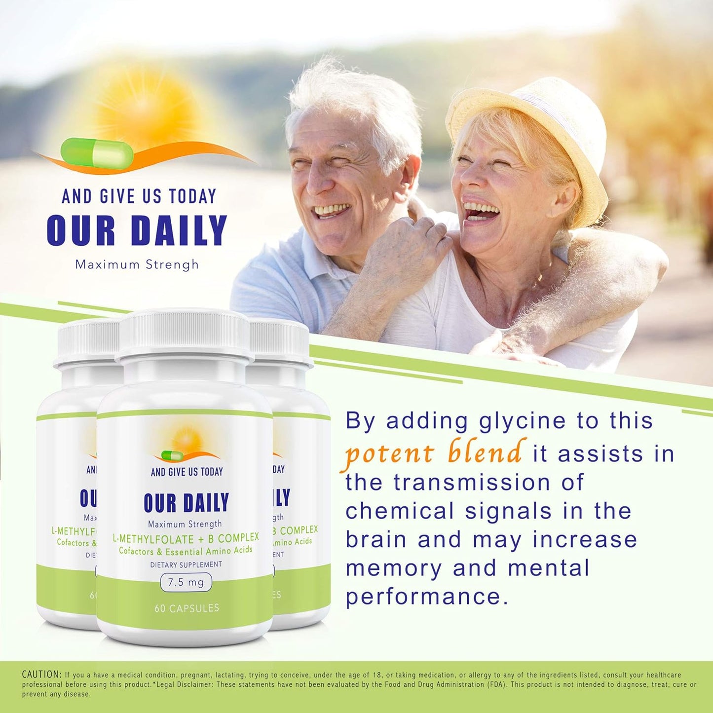 Daily Vites L-Methylfolate B Complex with Amino Acids - Active Folate, Methylated B12, B6 - 60 Count