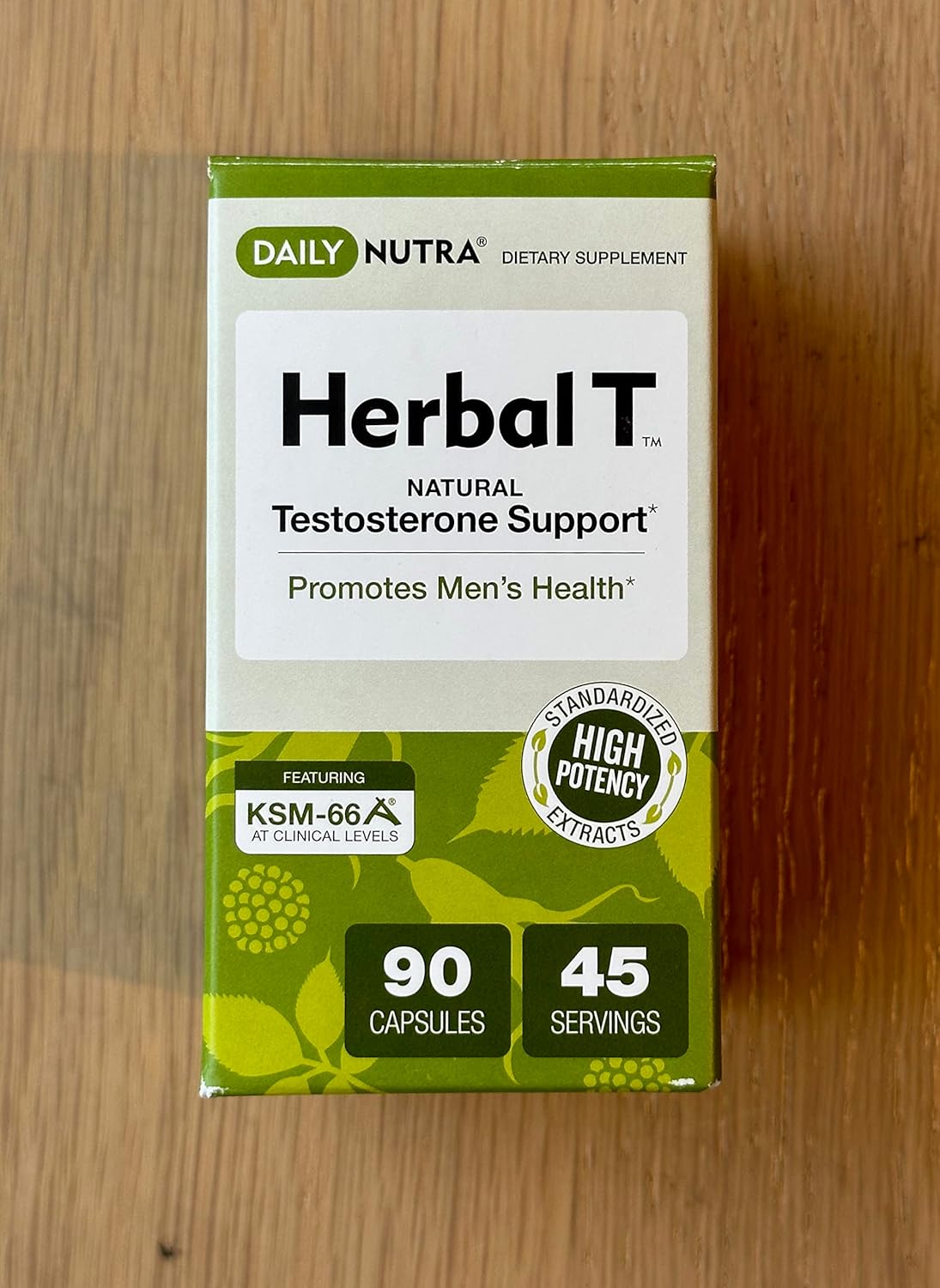 DailyNutra Herbal T Men’s Health Formula: Endurance & Vitality Supplement with KSM-66 Ashwagandha, Tongkat Ali, Tribulus, Eleuthero, & Horny Goat Weed - 90 Capsules - Healthy Aging Formula