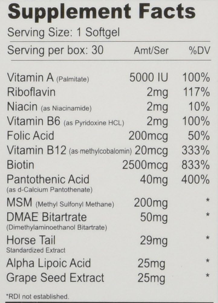 Dana Purvana Hair Skin and Nails Softgels - 30 Count