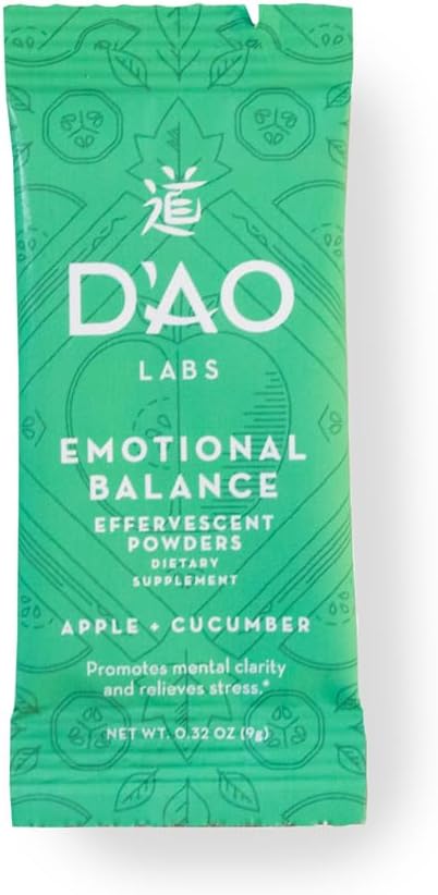 D'AO LABS Emotional Balance Effervescent Powder for Calm & Stress Relief - Traditional Chinese Herbal Xiao Yao San - 20 Servings