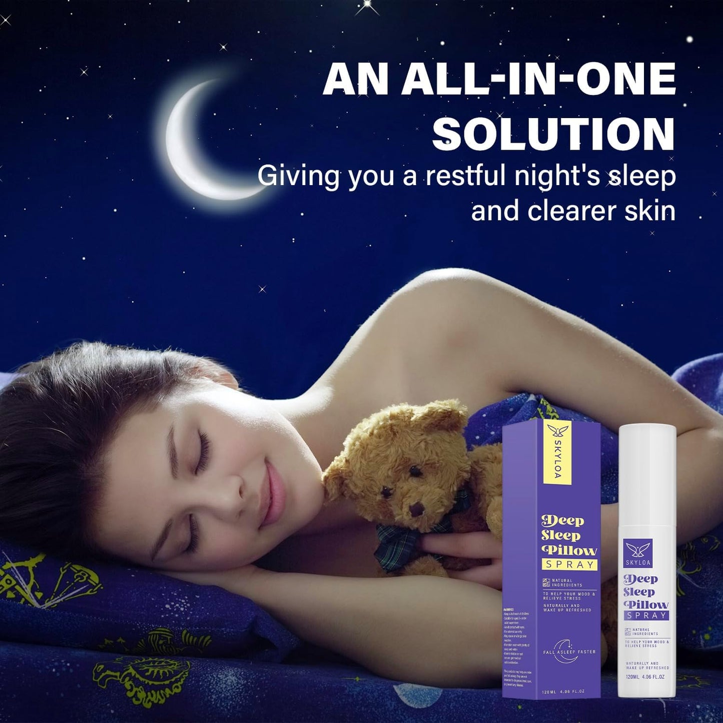 DAONEG Skyloa Deep Sleep Pillow Spray with Lavender 120ml - Natural Relaxation Aid for Restful Sleep