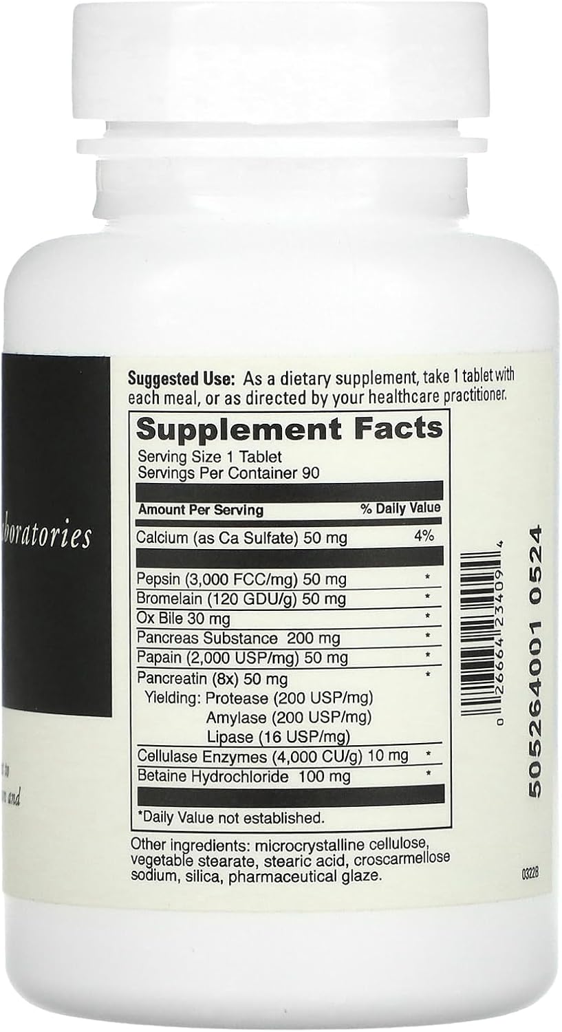 DaVinci Laboratories All-Zyme Enzyme Supplement for Digestive Health and Joint Support - 90 Tablets