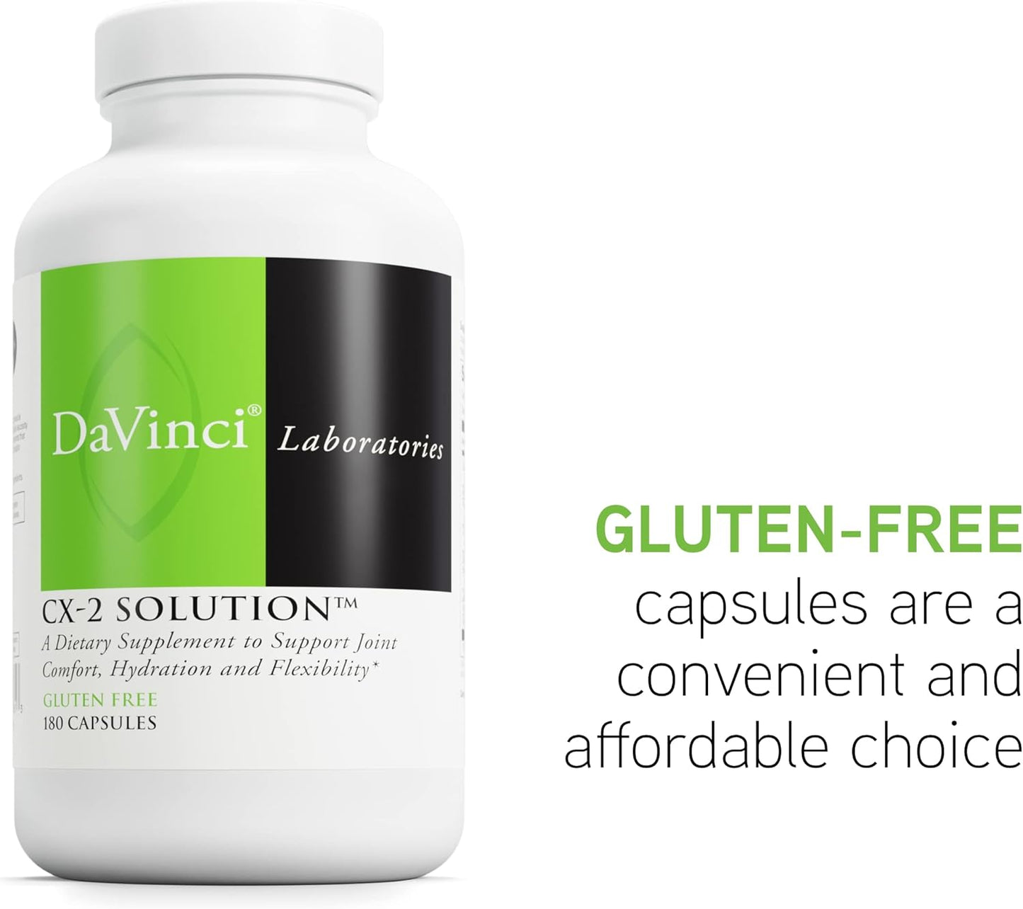DAVINCI Labs CX-2 Solution: Muscle and Joint Support Supplement with Glucosamine, MSM, Sea Cucumber - 180 Capsules