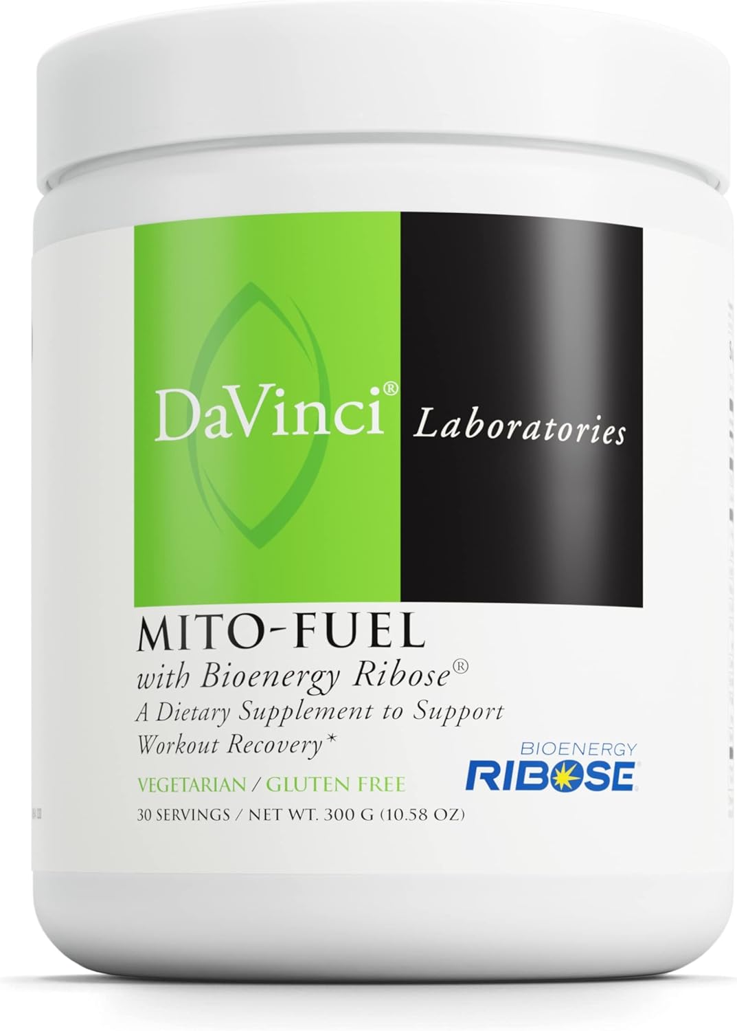 DAVINCI Labs Mito-Fuel Powder - Boosts Muscle Recovery & Energy with D-Ribose, CoQ10, L-Carnitine - 300g (30 Servings)