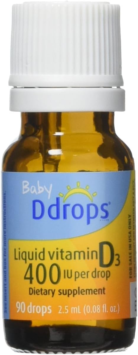 Ddrops Baby Vitamin D3 Drops - 400 IU, 90 Count, Pack of 3