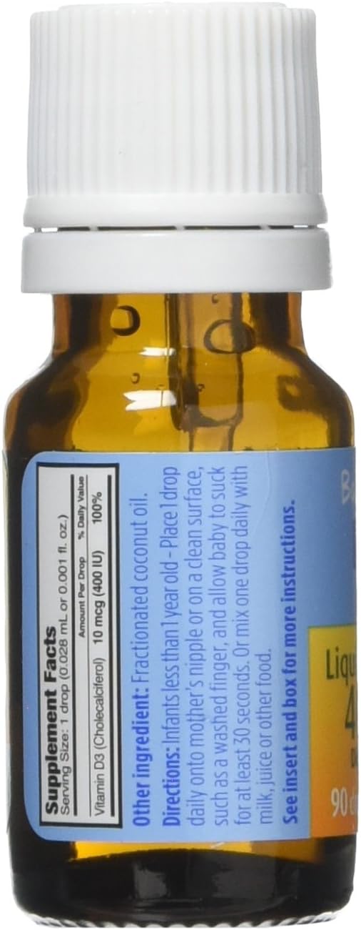 Ddrops Baby Vitamin D3 Drops - 400 IU, 90 Count, Pack of 3