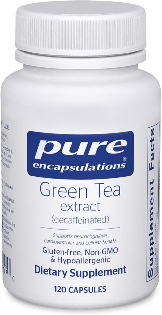 Decaffeinated Green Tea Extract Capsules | Hypoallergenic Antioxidant Support for Whole Body Health* | 120 Count