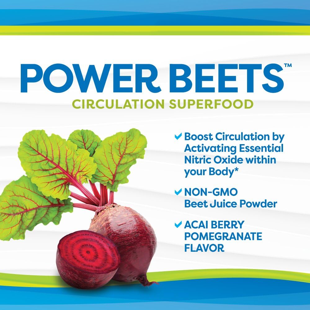 Delicious Acai Berry Pomegranate Flavor Beet Juice Powder for Circulation Support - Non-GMO Dietary Supplement - 30 Servings, 5.8 Ounce